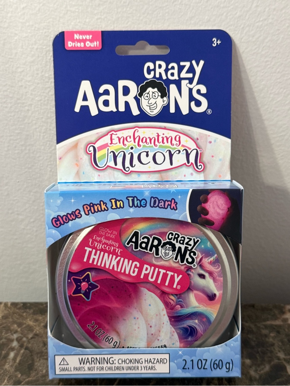 Crazy Aaron’s Enchanting Unicorn Pink Thinking Putty - Glows Pink in the Dark